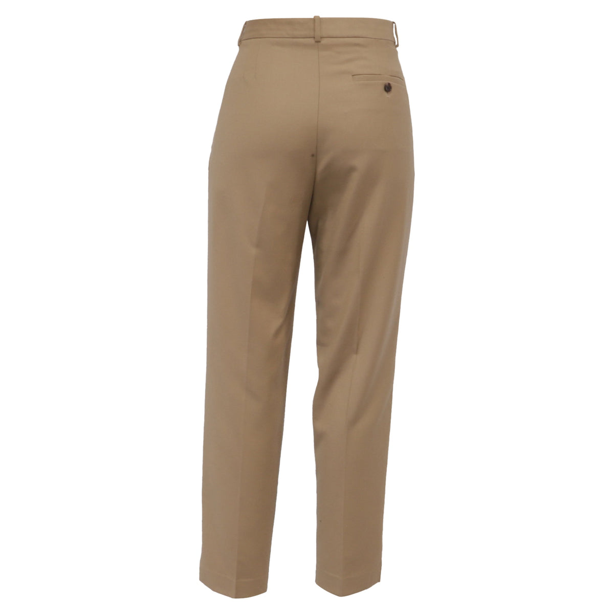 Pantalón de lana de tiro alto color beige