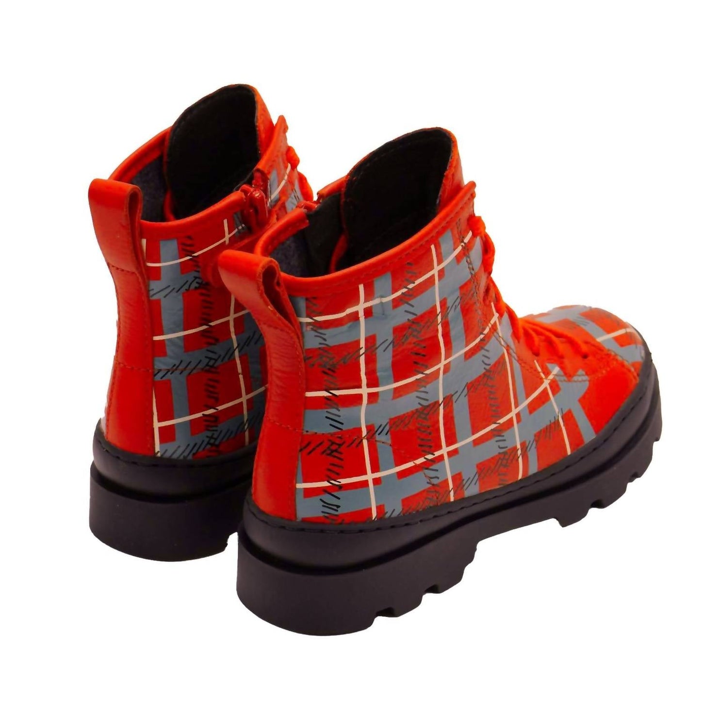 Botas para niña de cuero color rojo