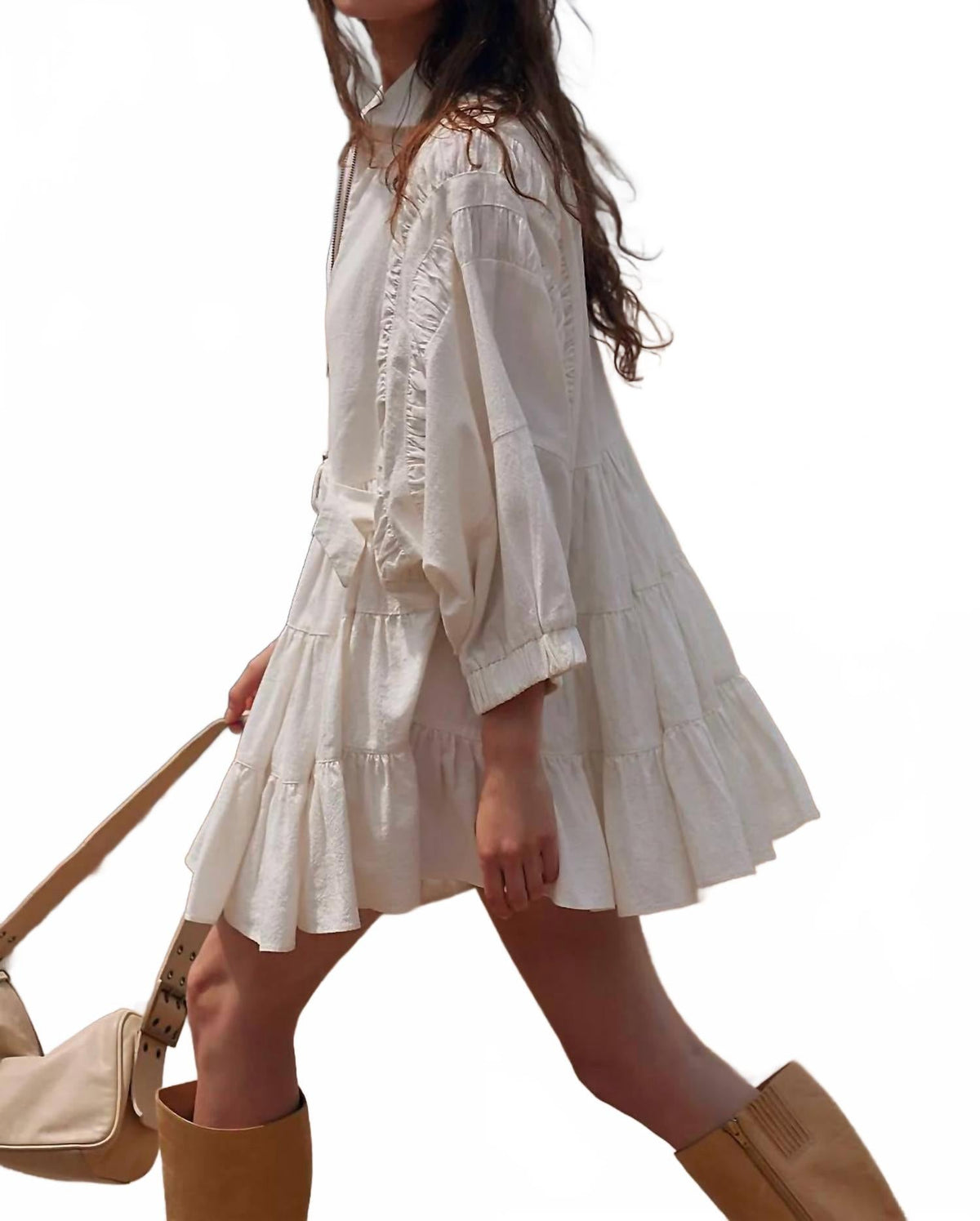 Vestido corto color marfil