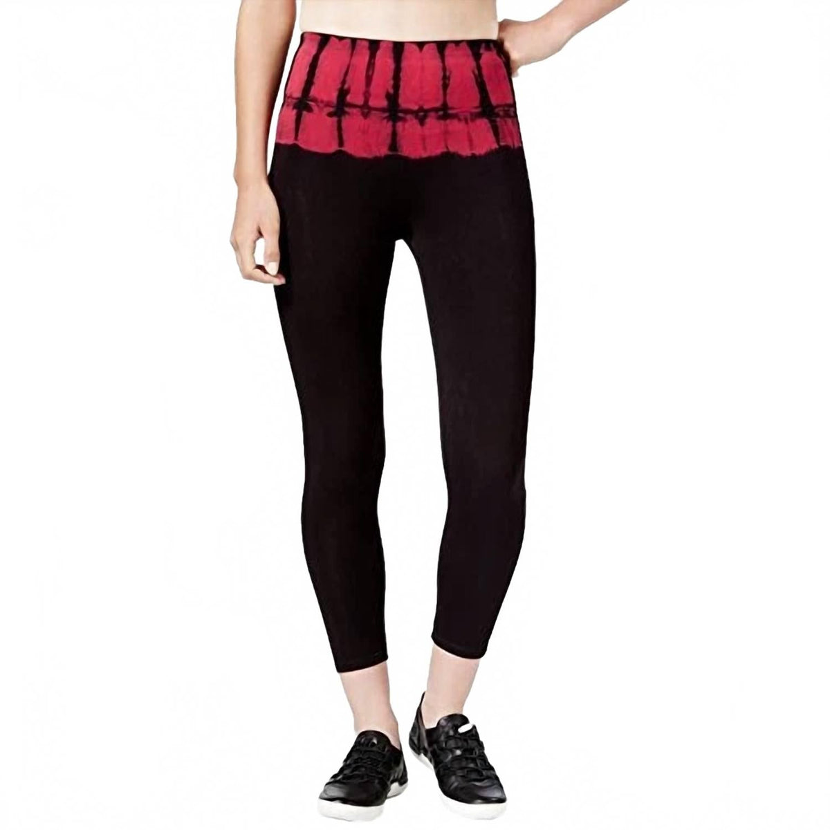 Leggings de algodón color negro y rojo