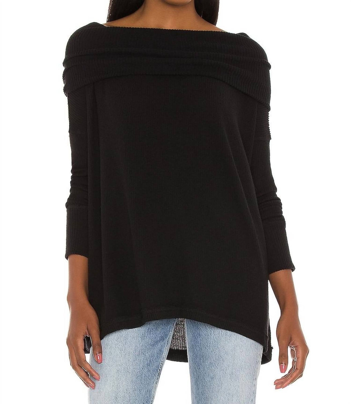 Top de manga larga color negro