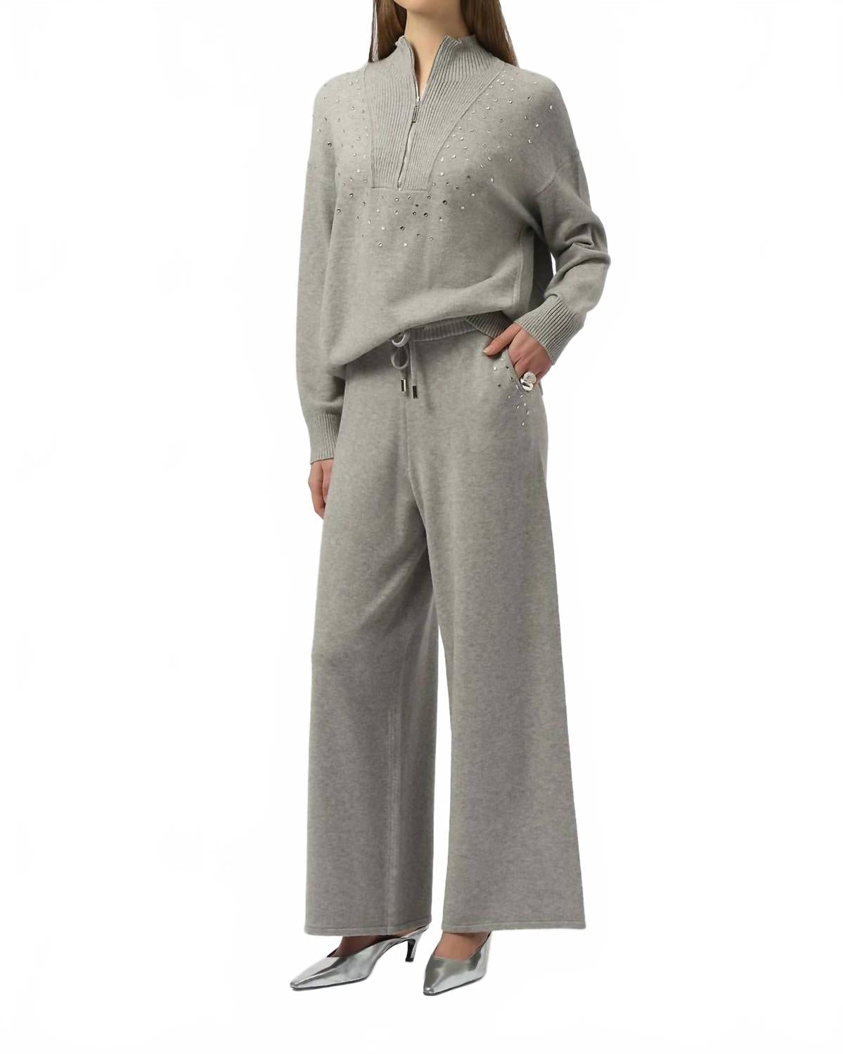 Pantalón de pierna ancha color gris