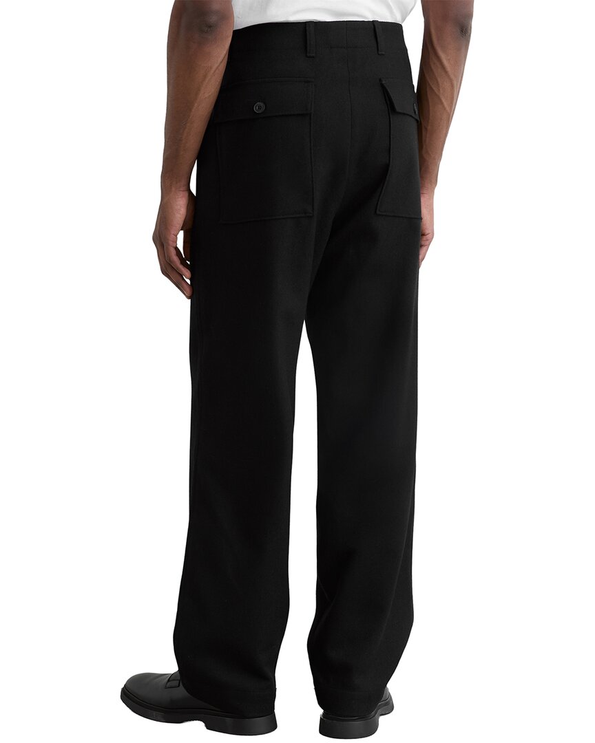 Pantalón de mezcla de lana de pierna ancha