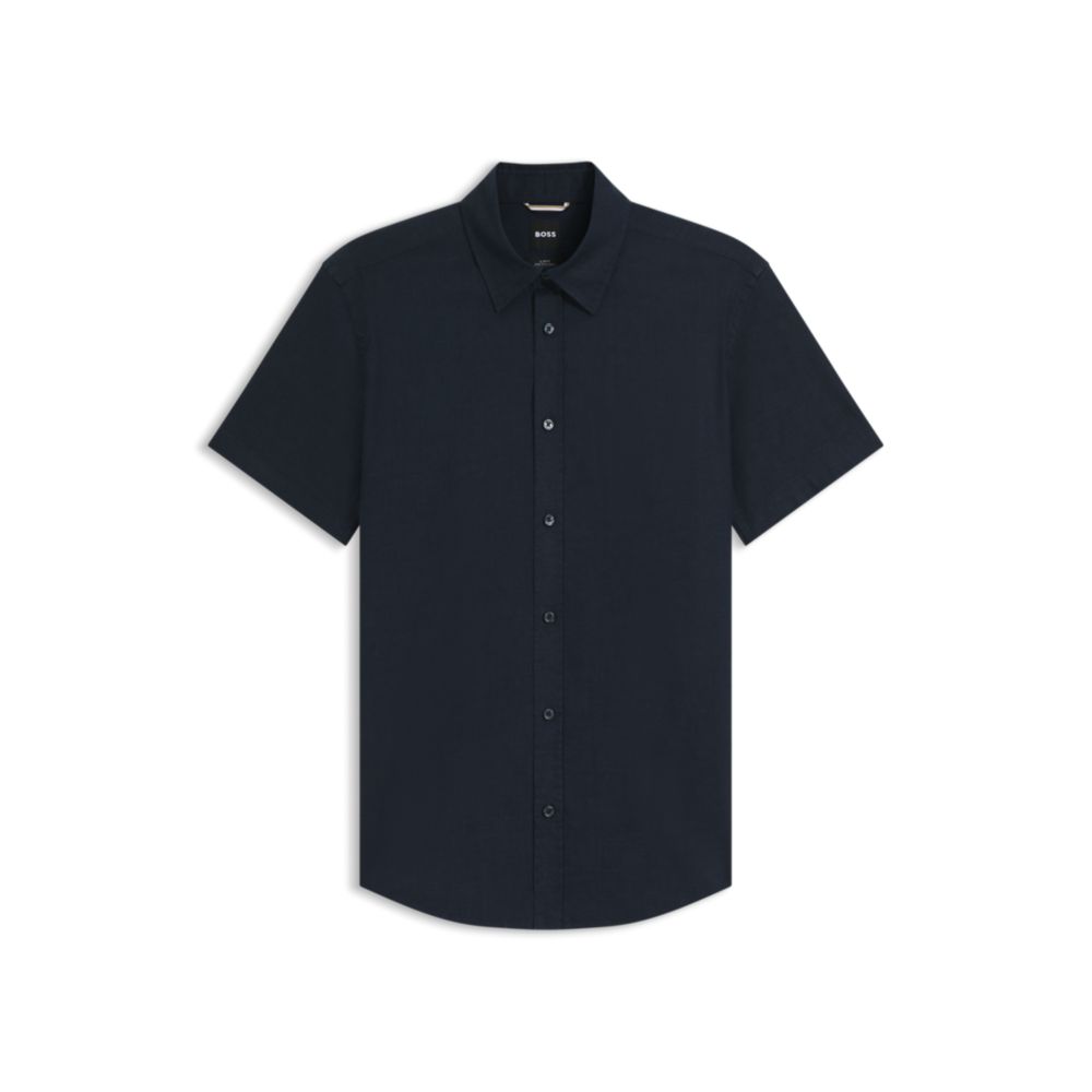 Camisa de lino de corte ajustado
