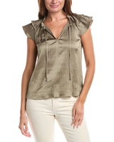 DKNY Top con Lazo Cuello con Volante