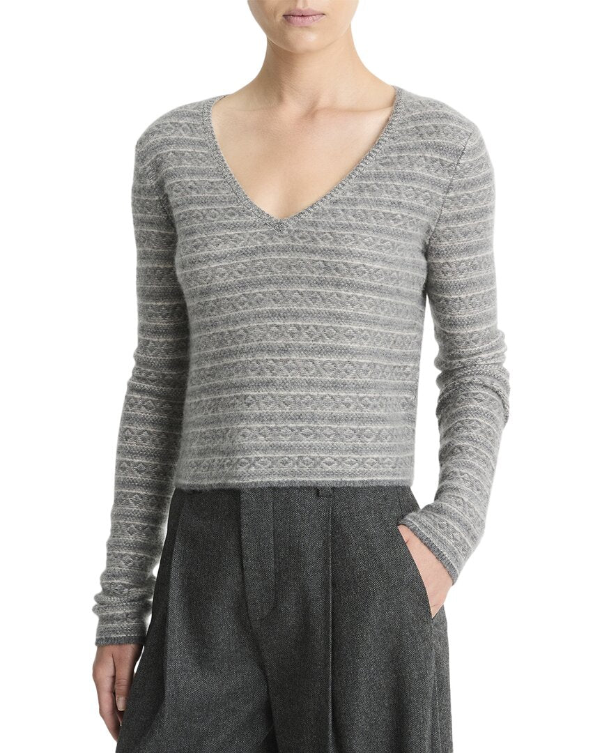 Top de cachemira con cuello en V