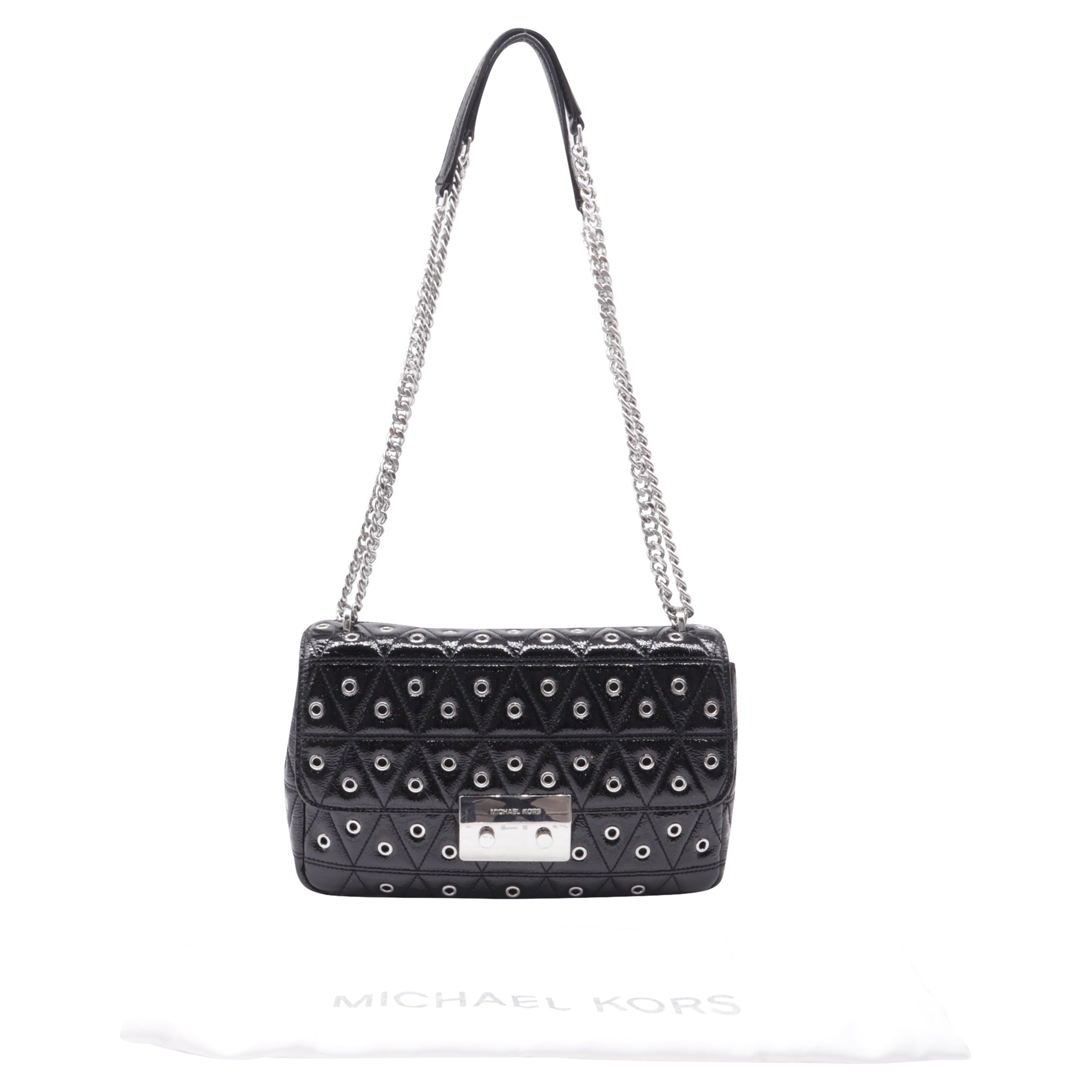 Bolso de hombro de cuero color negro