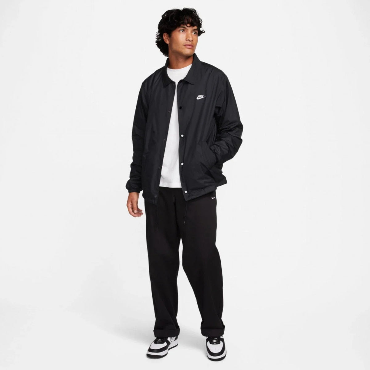 Chaqueta de hombre de manga larga color negro