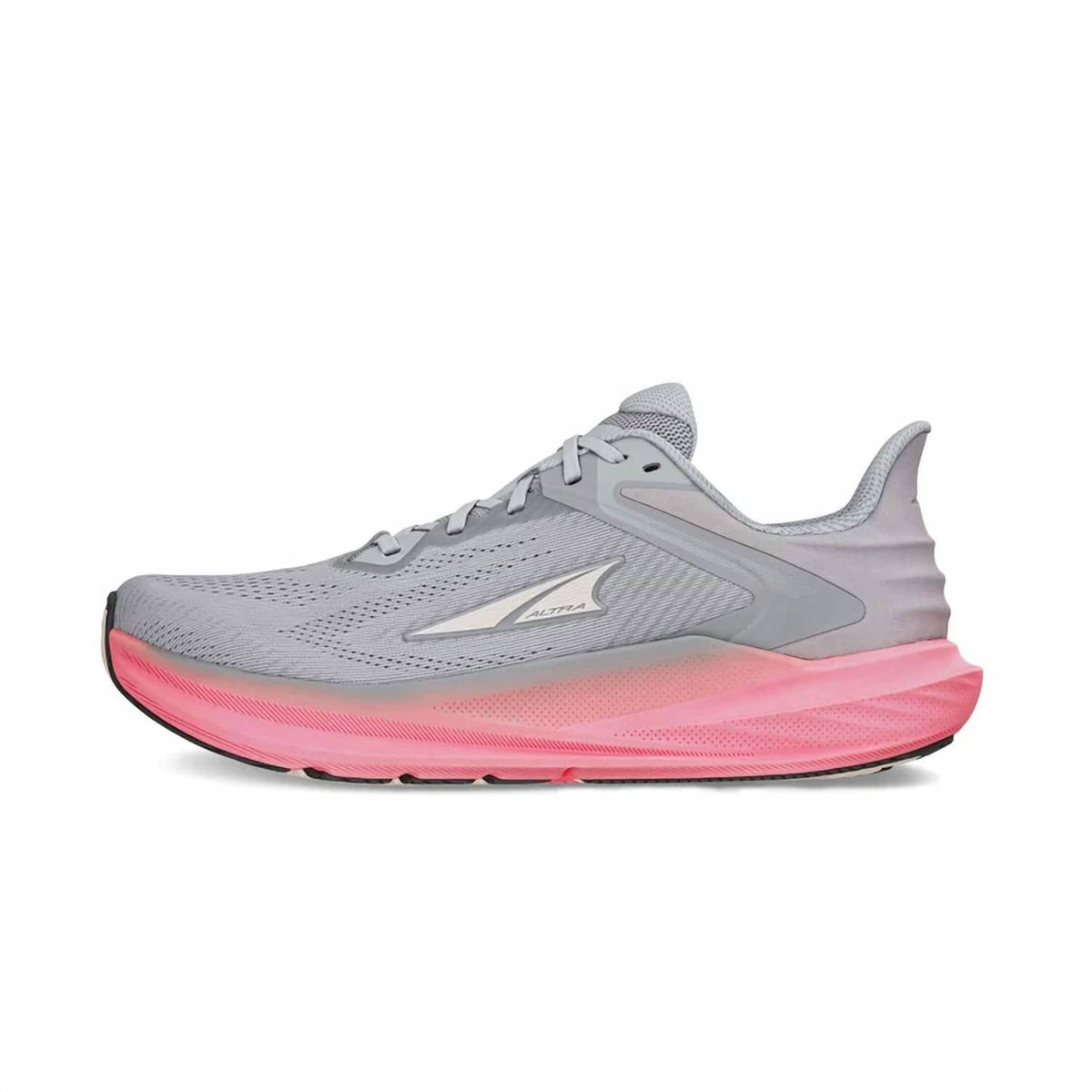 Tenis para correr de mujer color gris y rosado