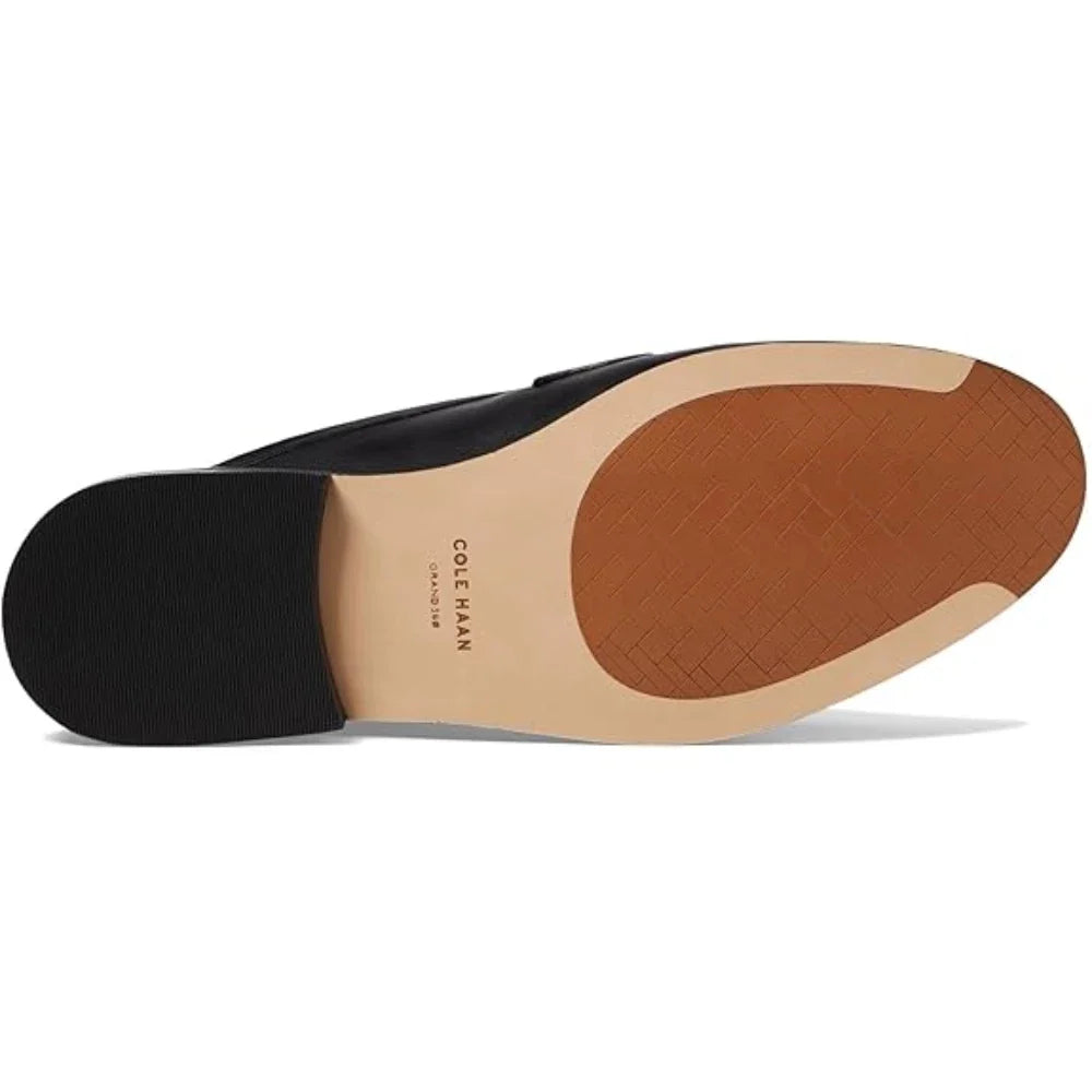 Mocasines de mujer de cuero sin cordones color negro