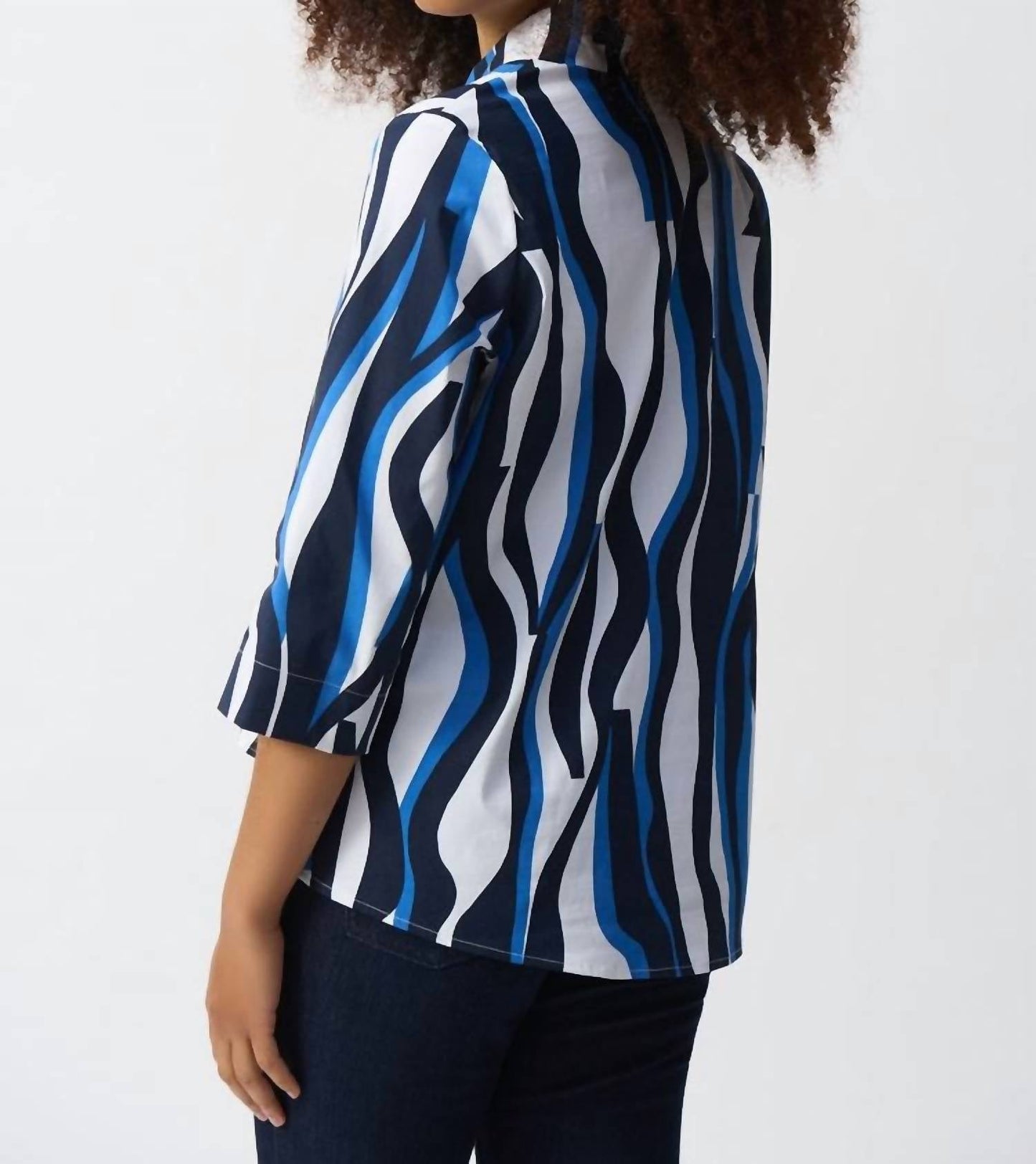 Top color blanco y azul