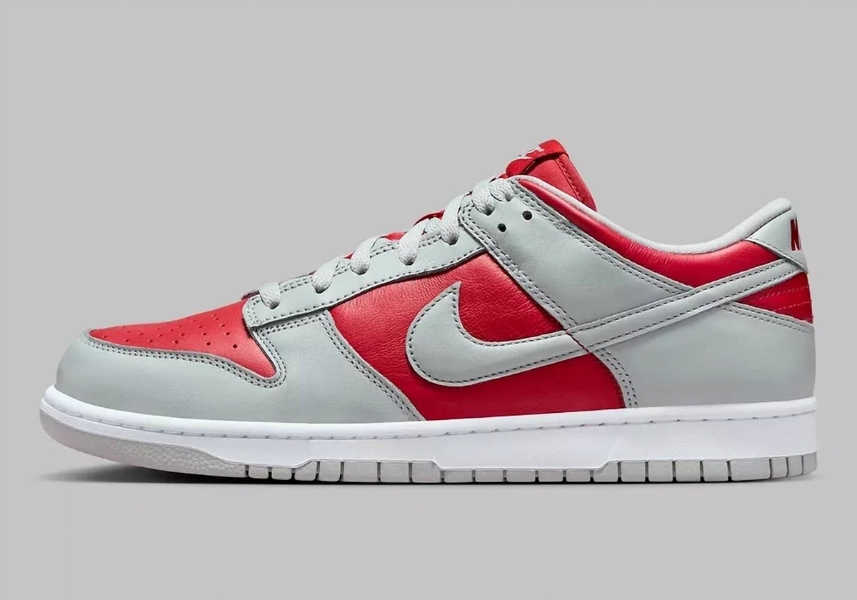 Tenis de hombre color blanco y rojo y plateado