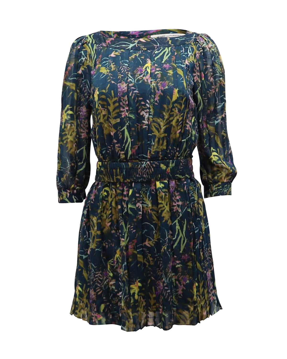 Vestido de seda multicolor