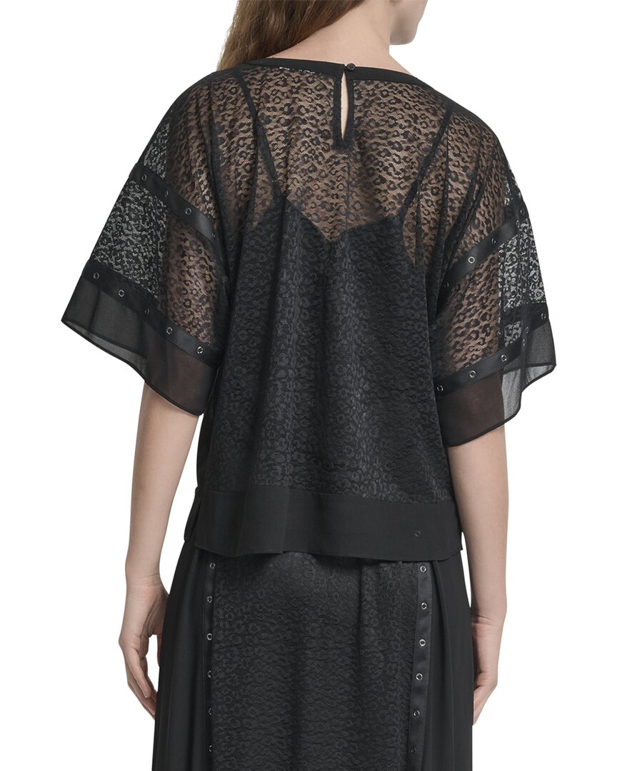 DKNY Top con Sobrecapa de Leopardo