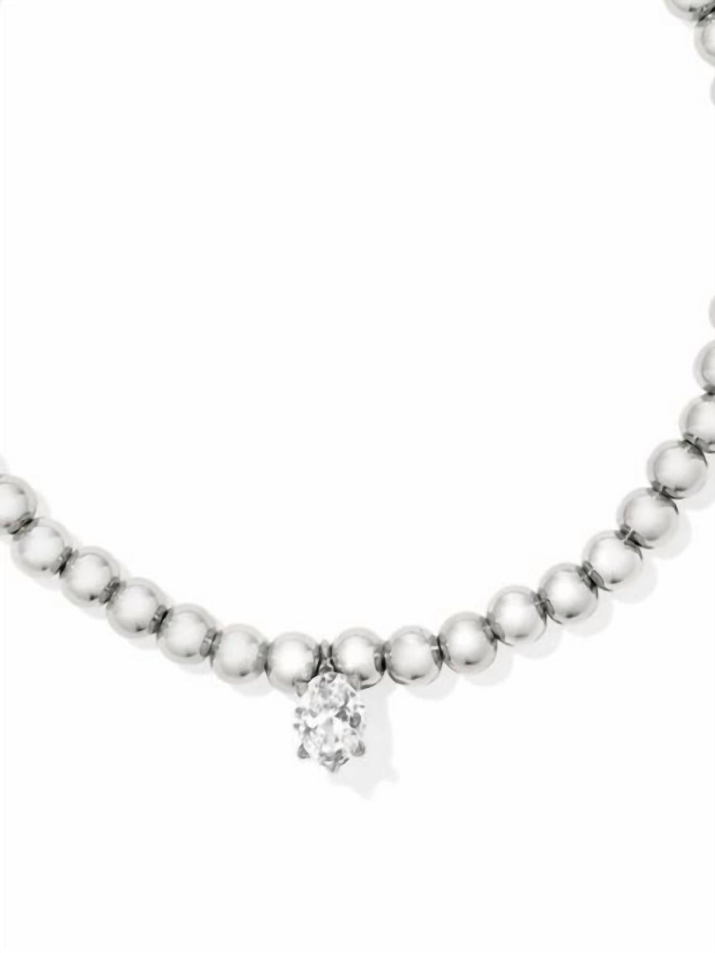 Pulsera color blanco y plateado