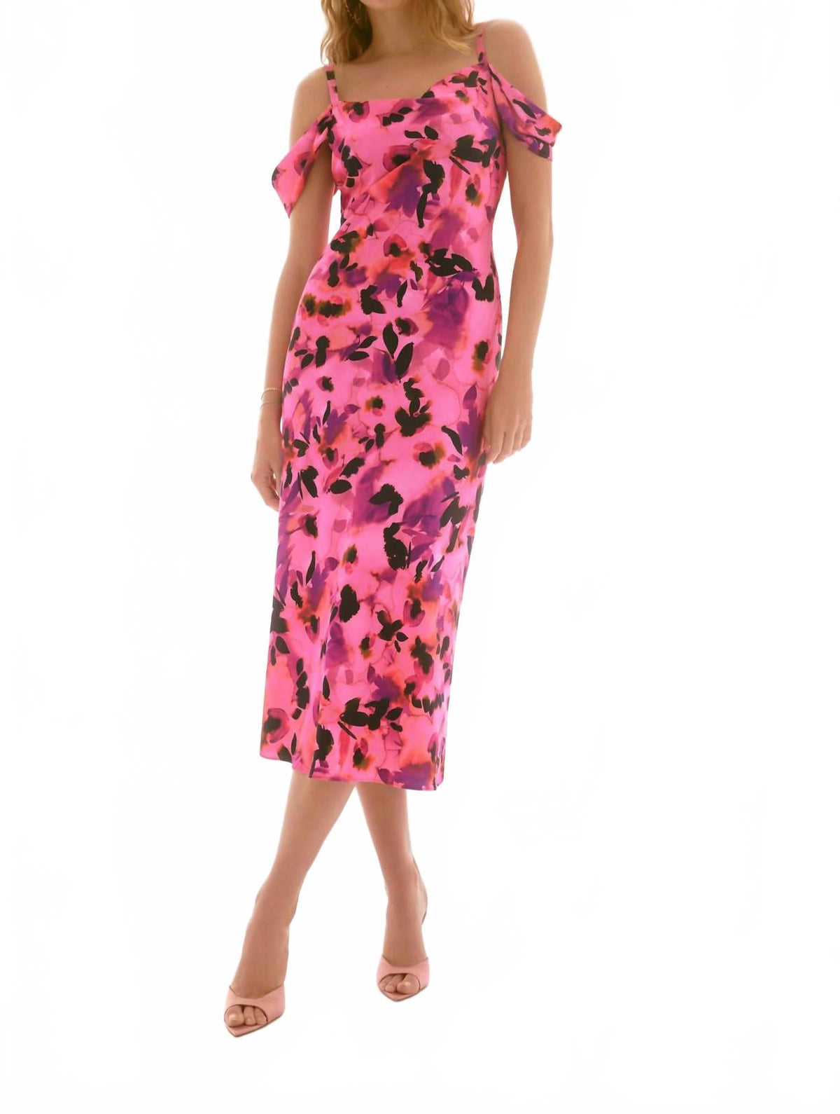 Vestido con estampado floral color negro