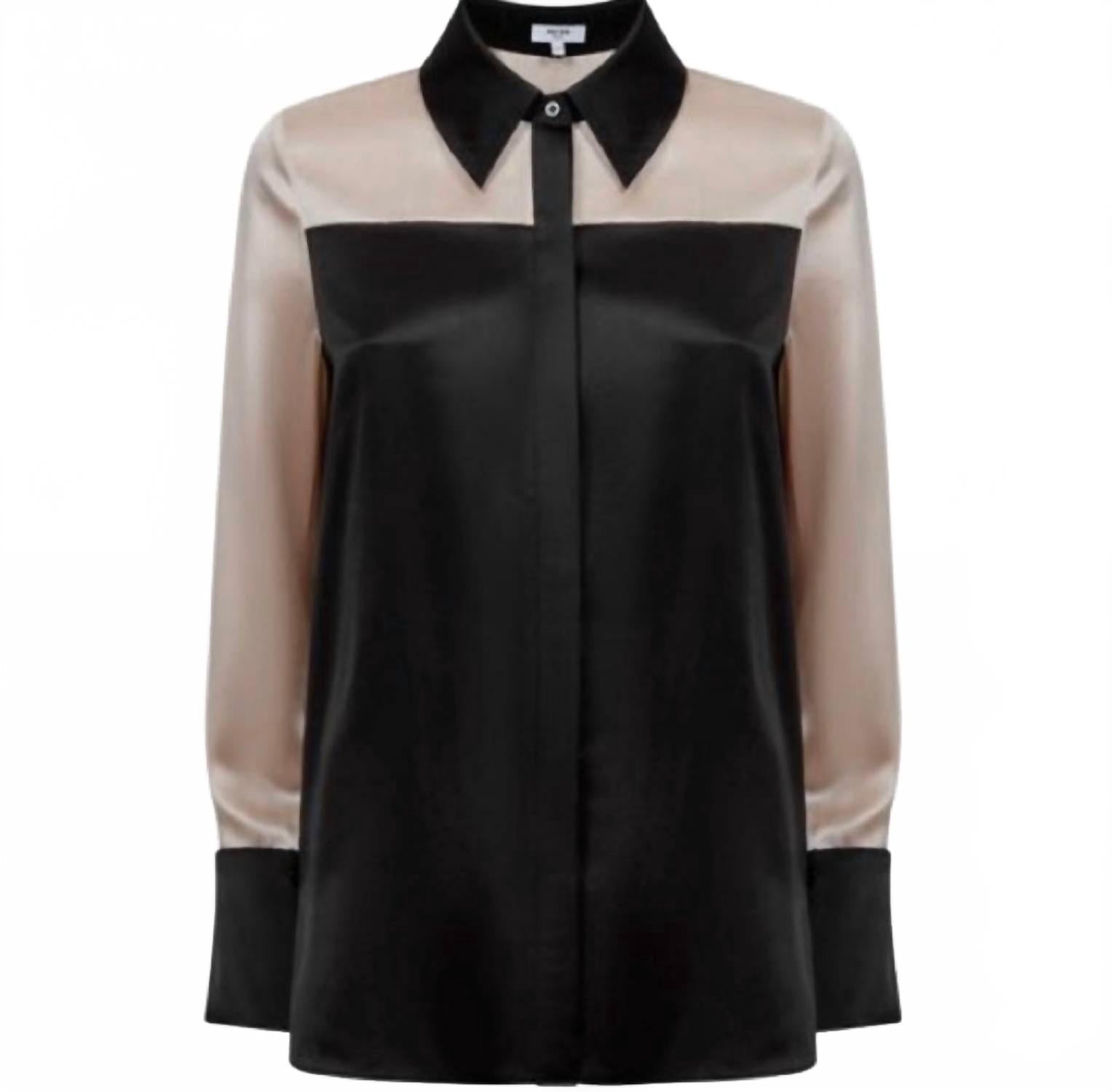 Camisa de seda color negro