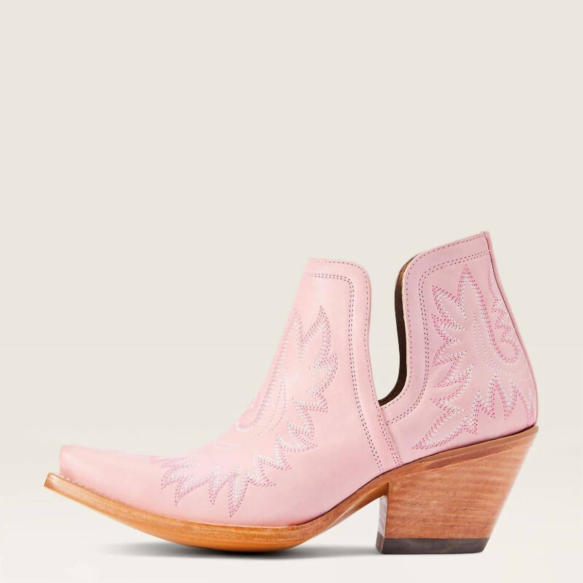 Botines de mujer de cuero color rosado