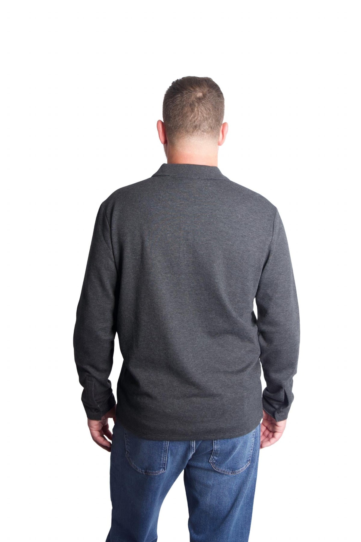 Polo de manga larga color gris