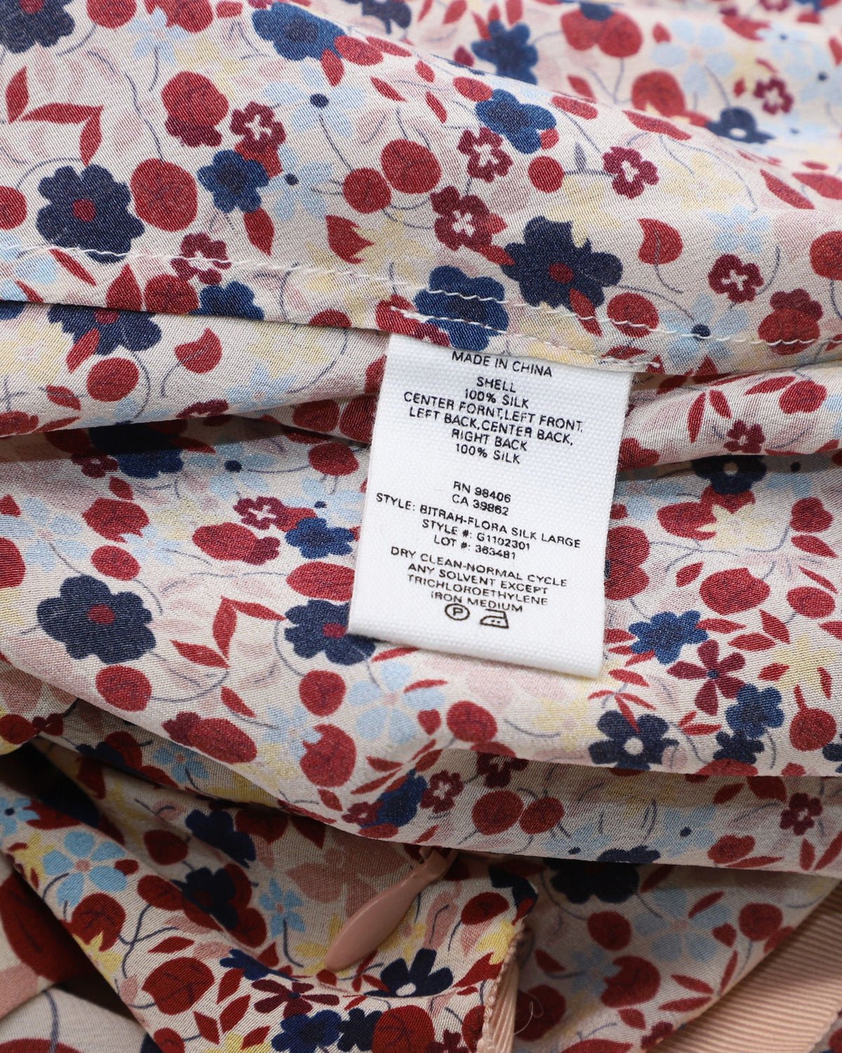 Falda de seda larga con estampado floral multicolor