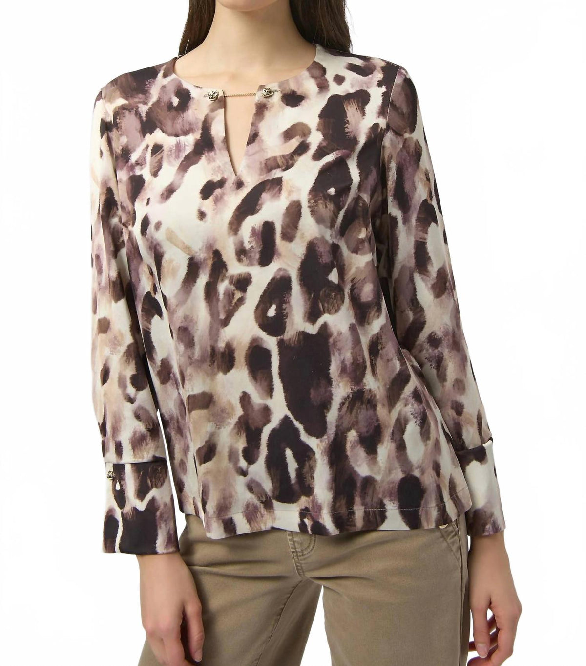 Top con estampado animal color blanco