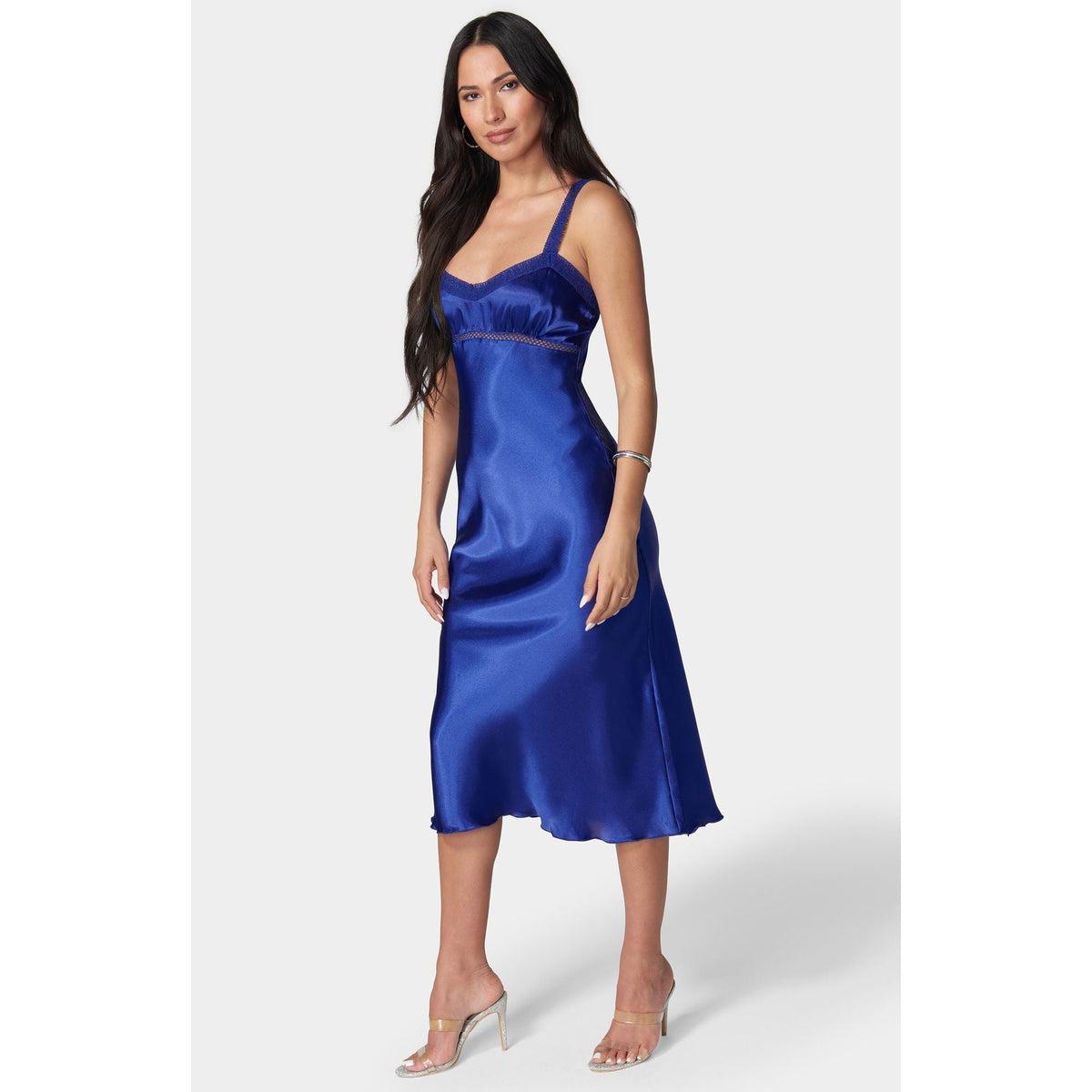 Vestido de mujer de satén midi