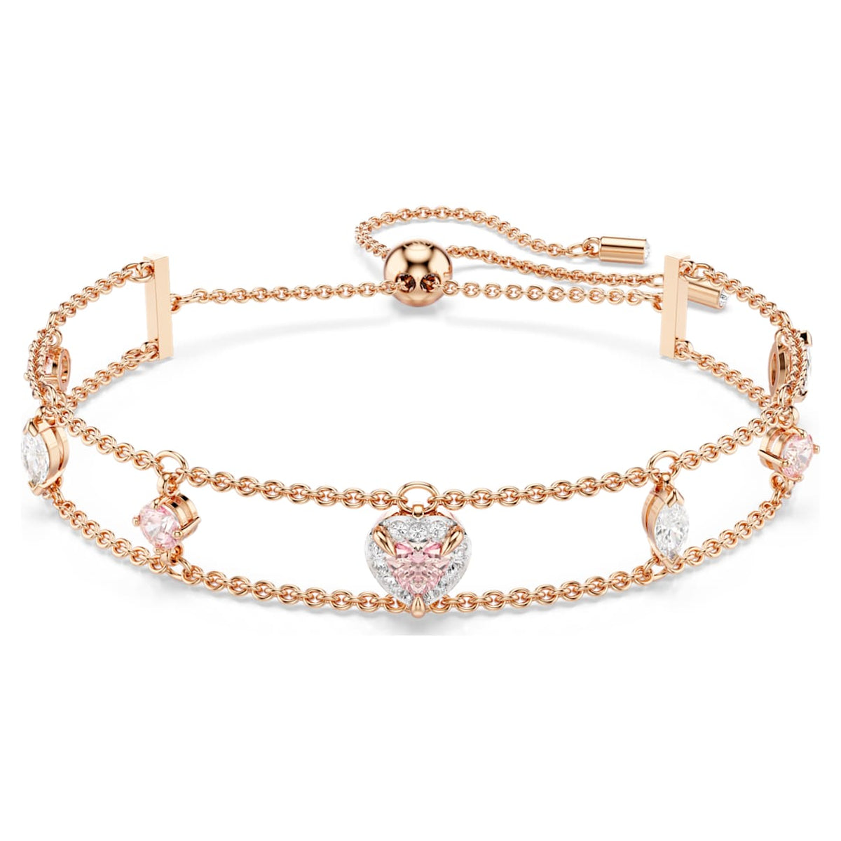 Pulsera color oro rosa y rosado