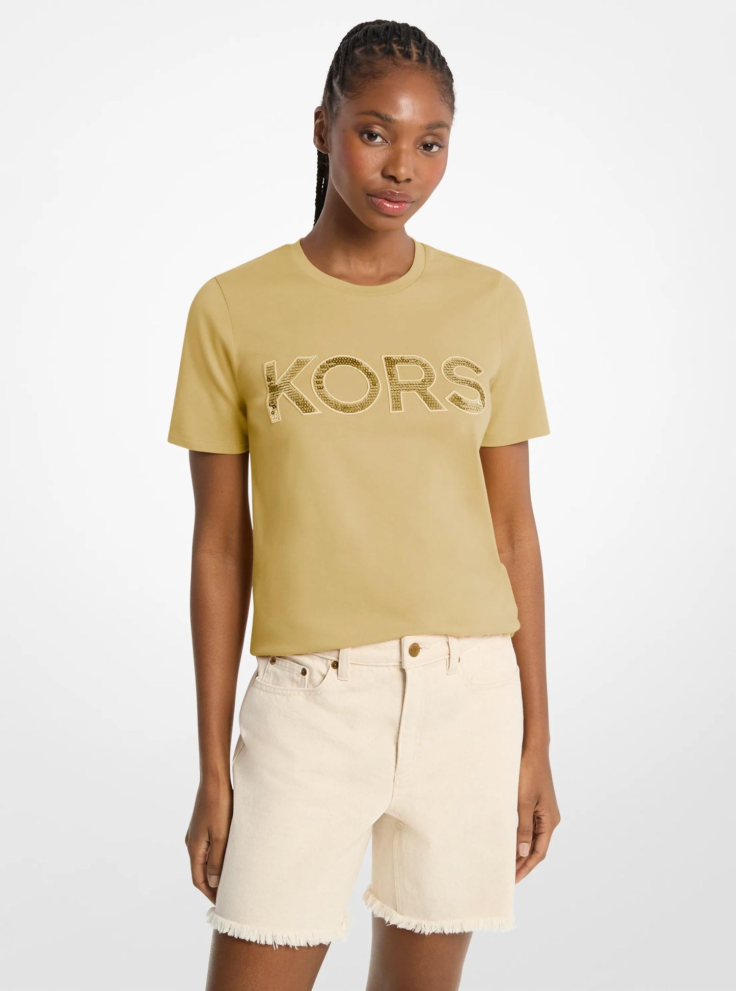 Camiseta de algodón con lentejuelas