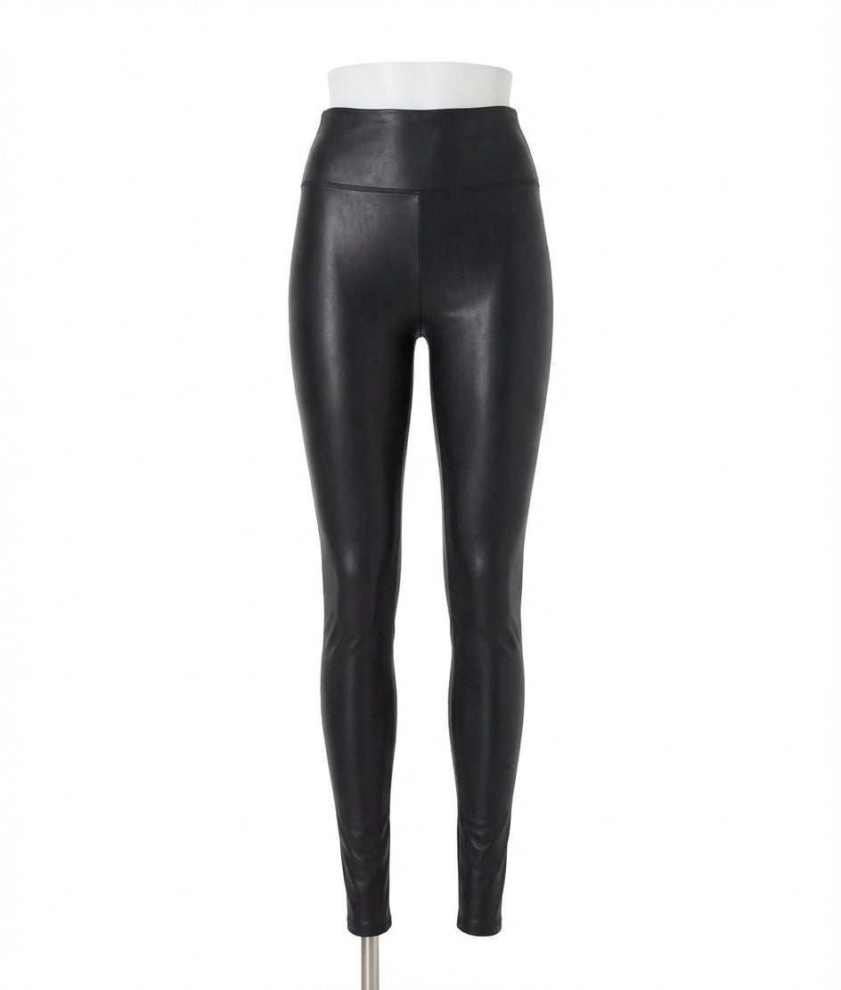 Leggings de efecto cuero color negro