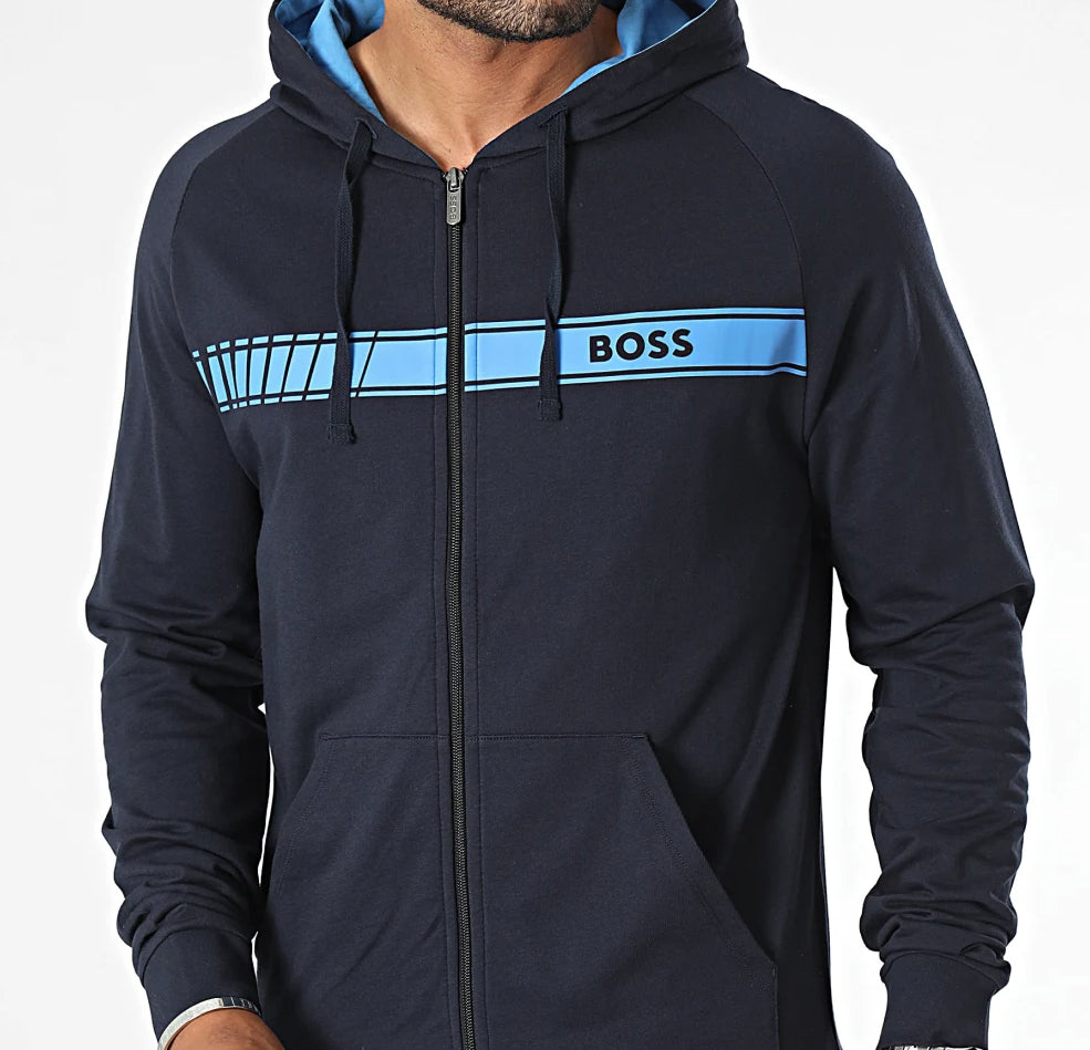Buzo con capucha de hombre color azul marino