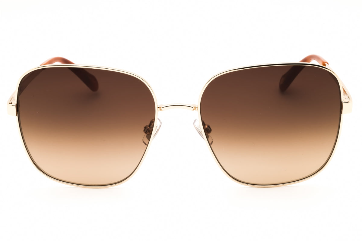 Gafas color café y dorado
