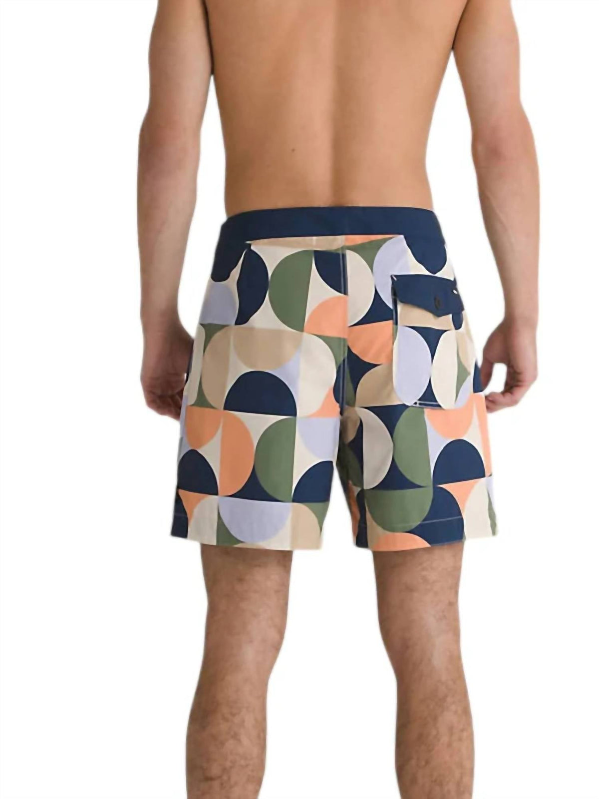 Pantaloneta de baño con estampado color azul y café