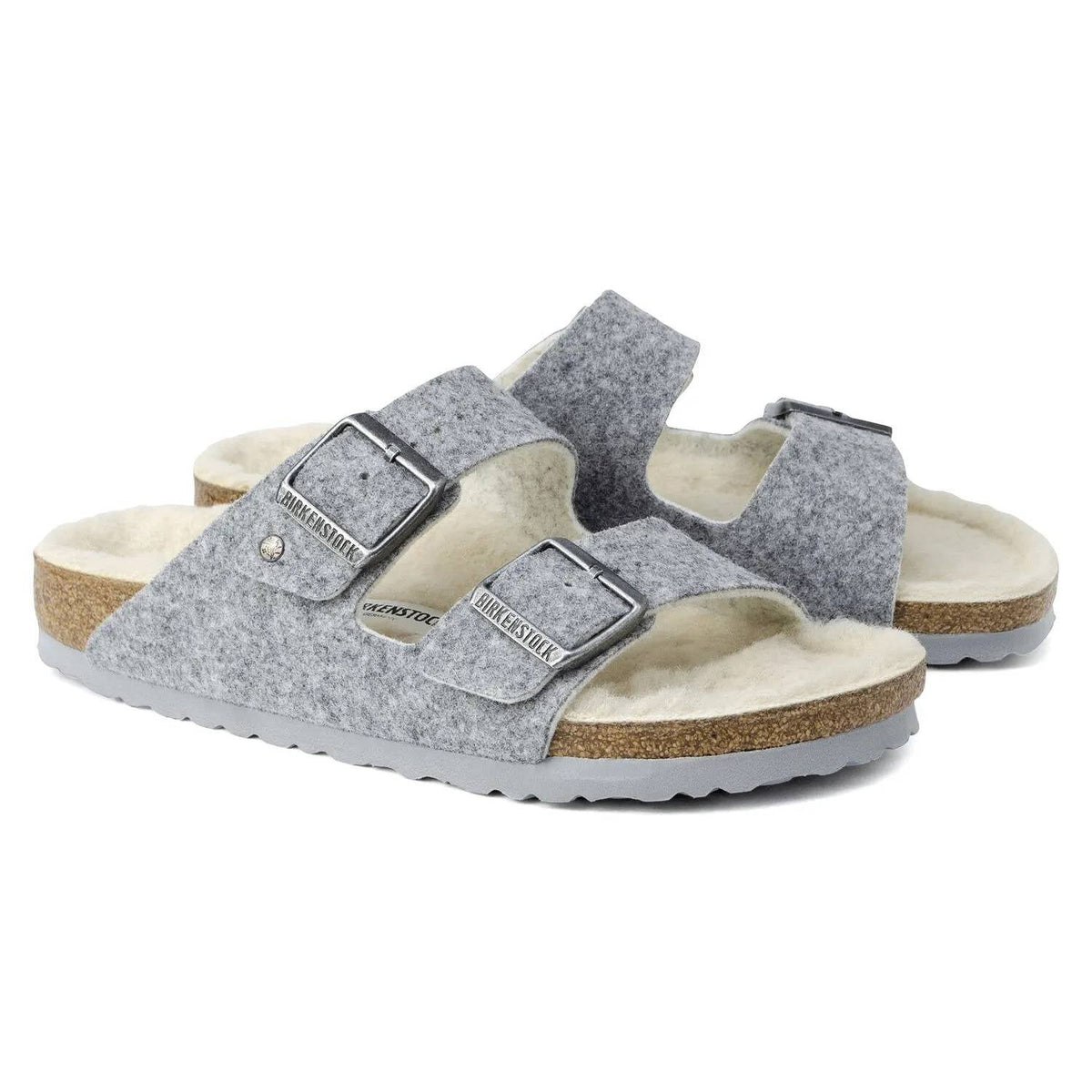 Sandalias de mujer de lana color gris