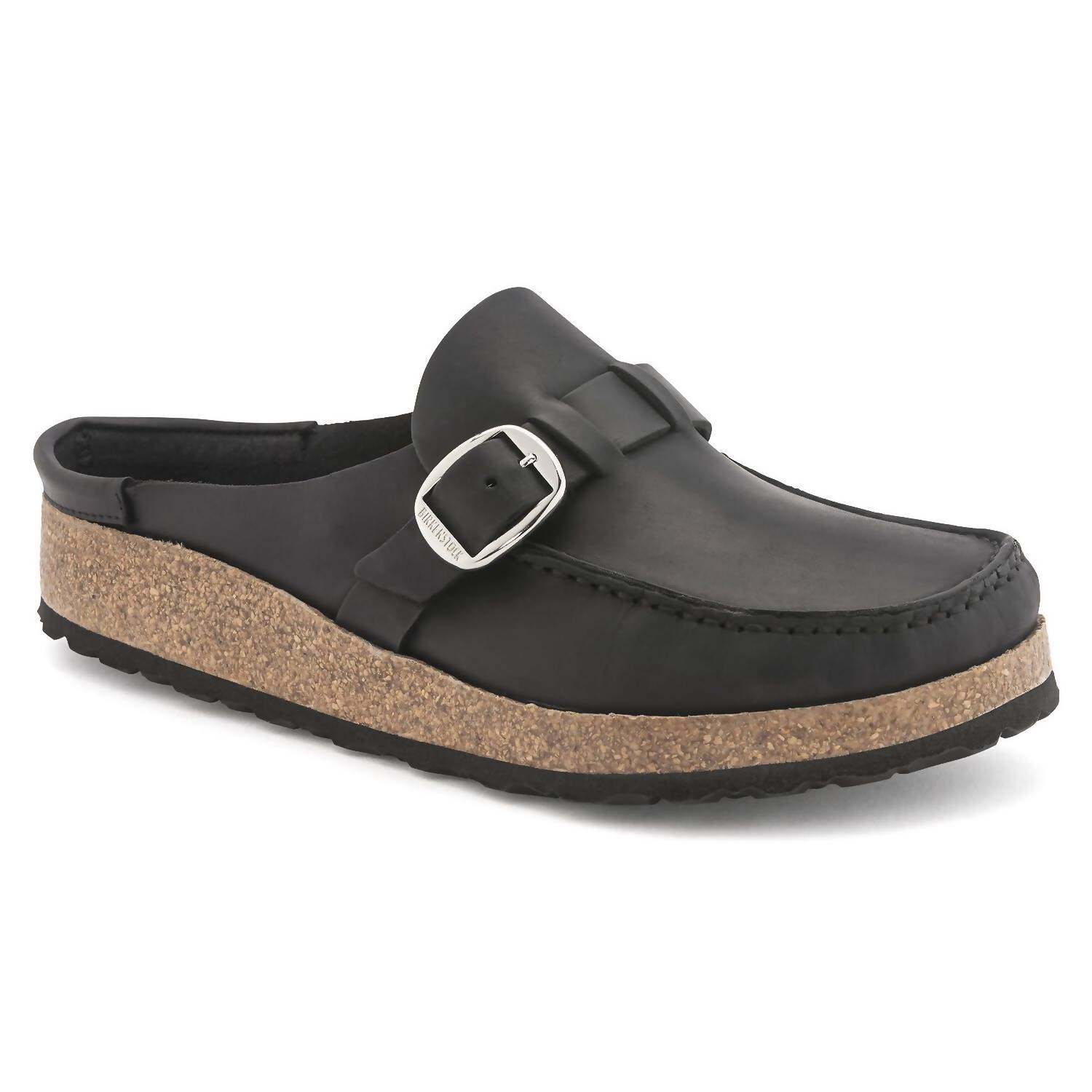 Zuecos unisex de cuero color negro