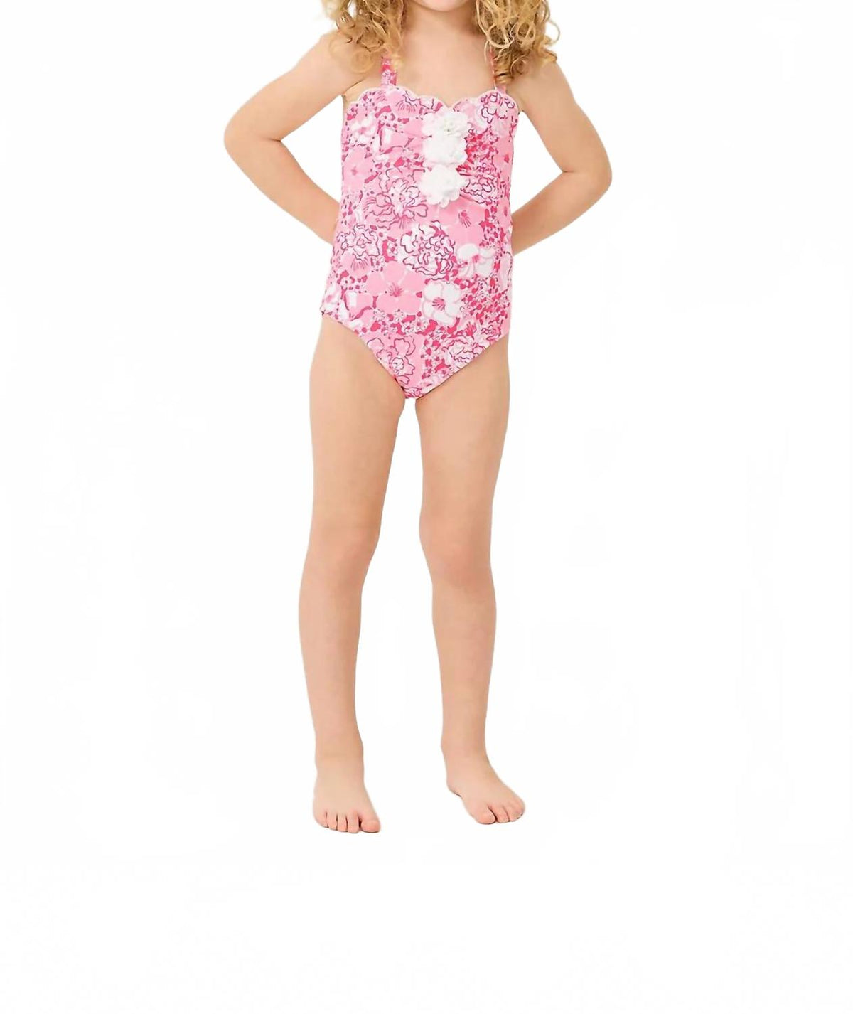 Vestido de baño para niña color rosado