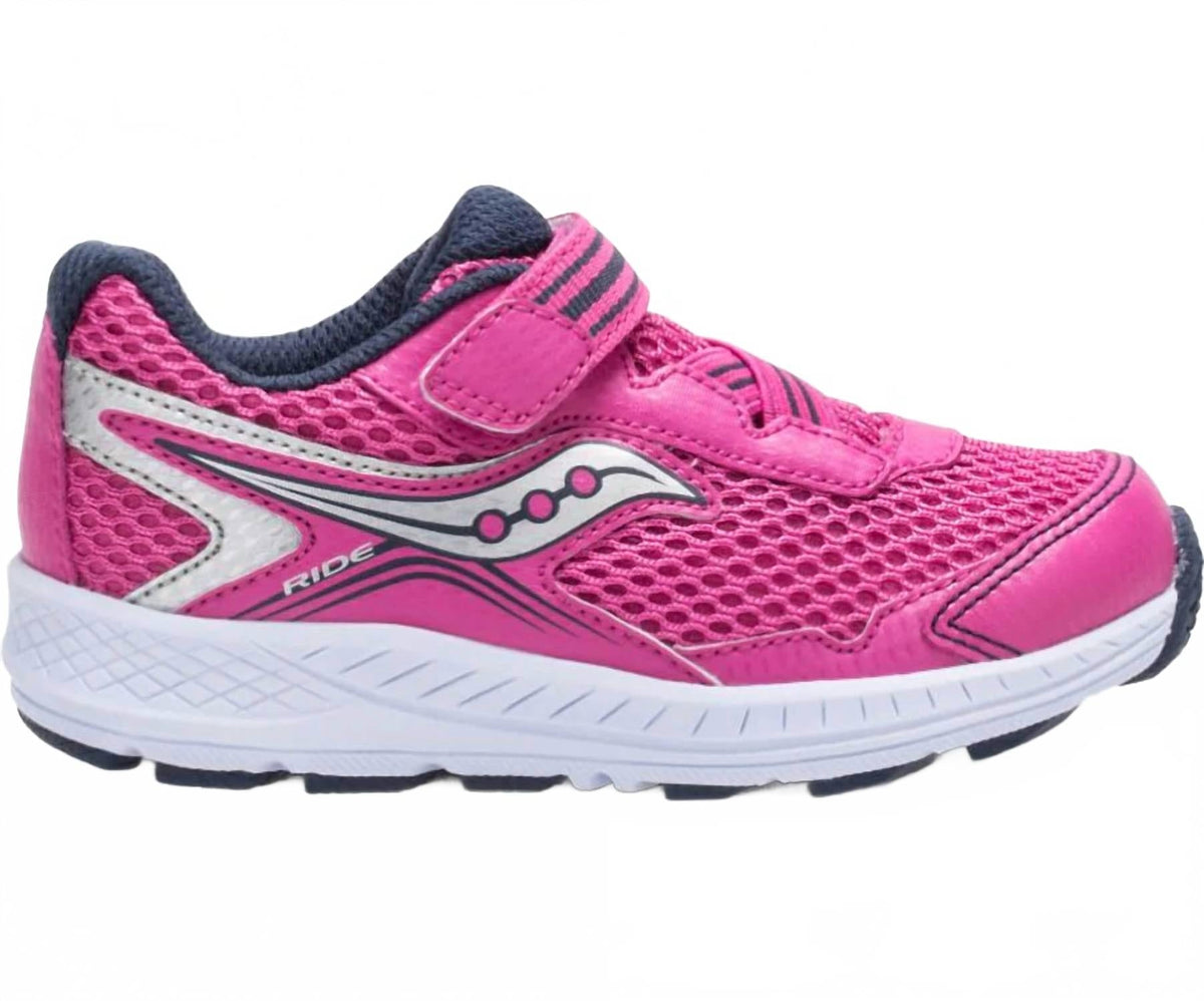 Tenis para niña color rosado y plateado