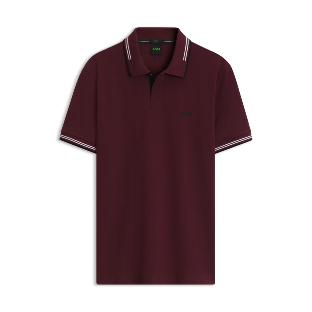 Polo de corte ajustado a rayas
