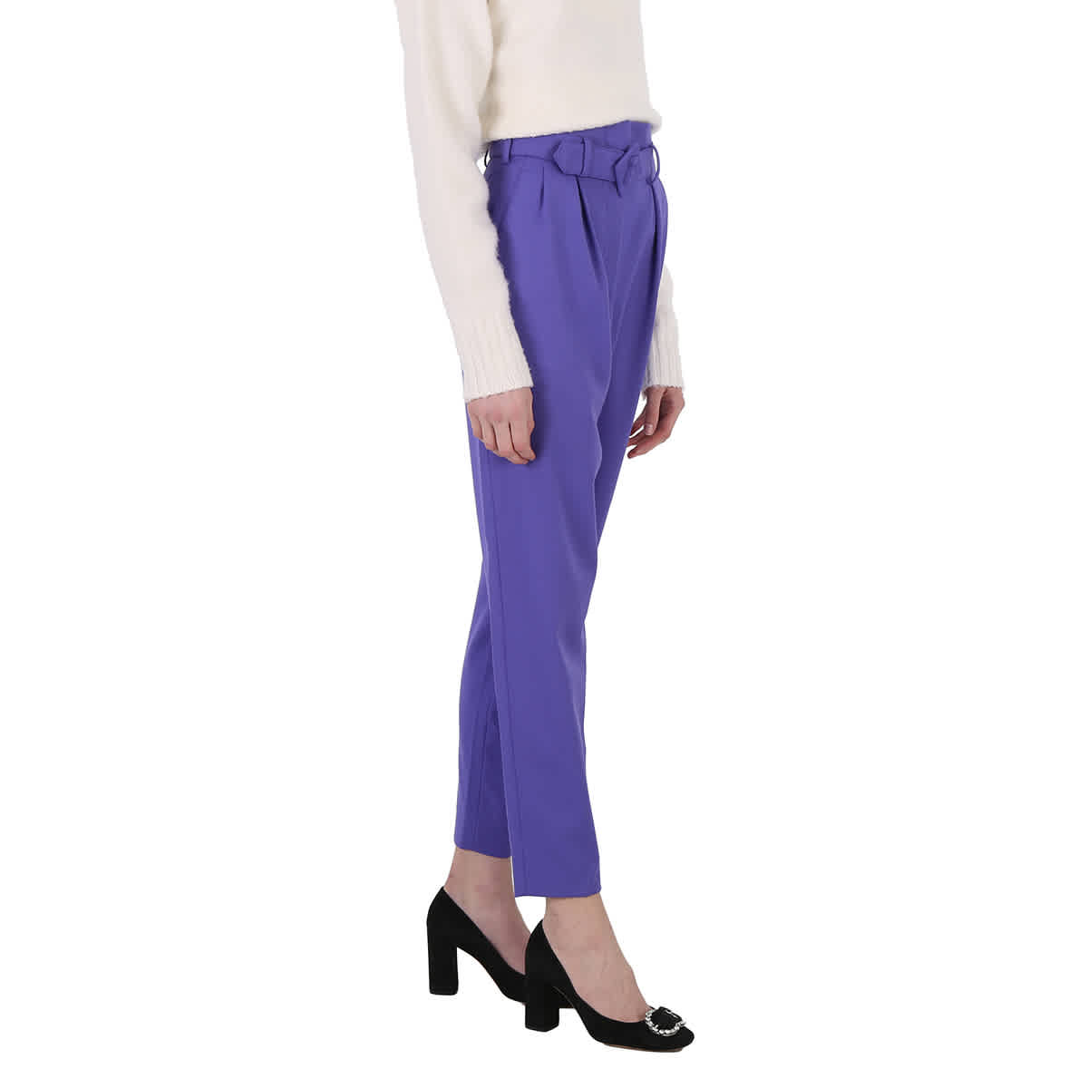 Pantalón de mujer de corte recto color violeta