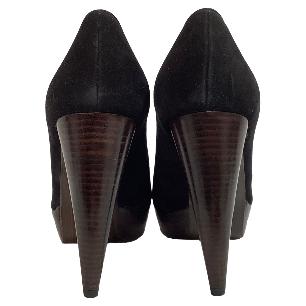 Tacones de gamuza con plataforma color negro