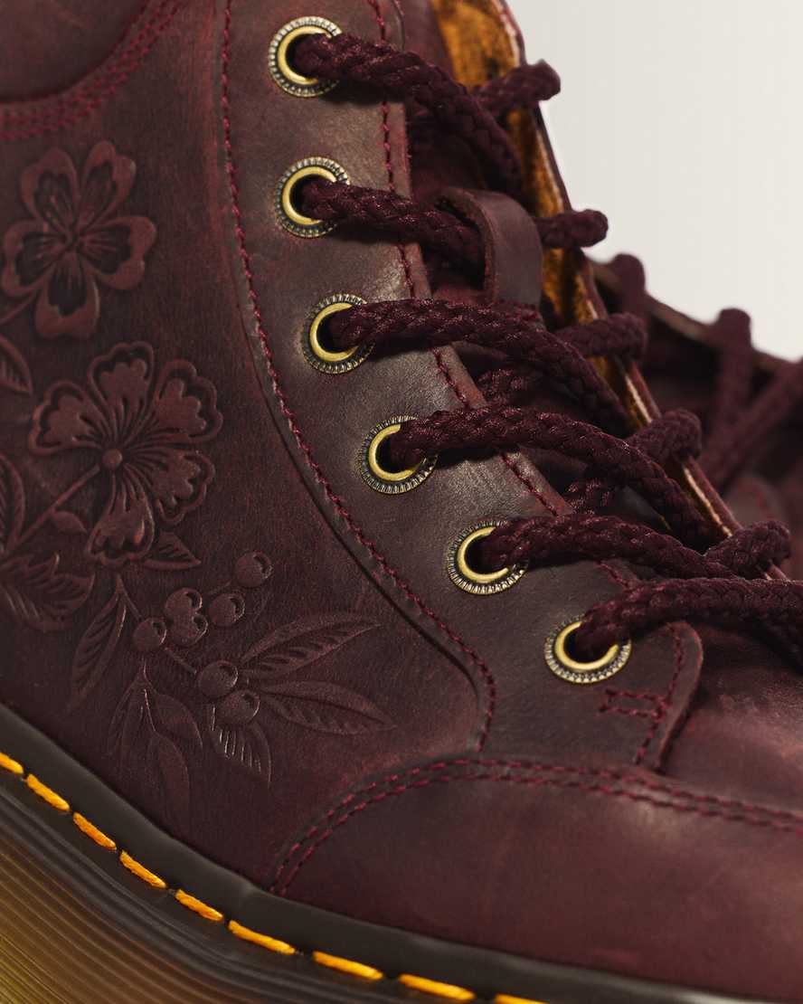 Botas de cuero con estampado floral