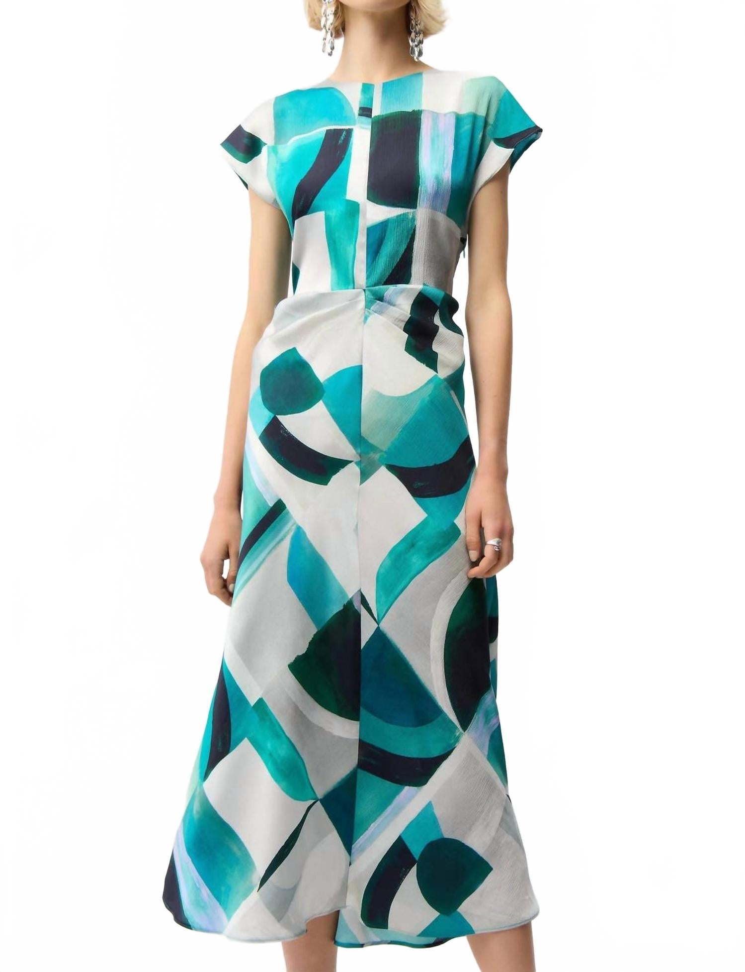 Vestido de satén midi color verde