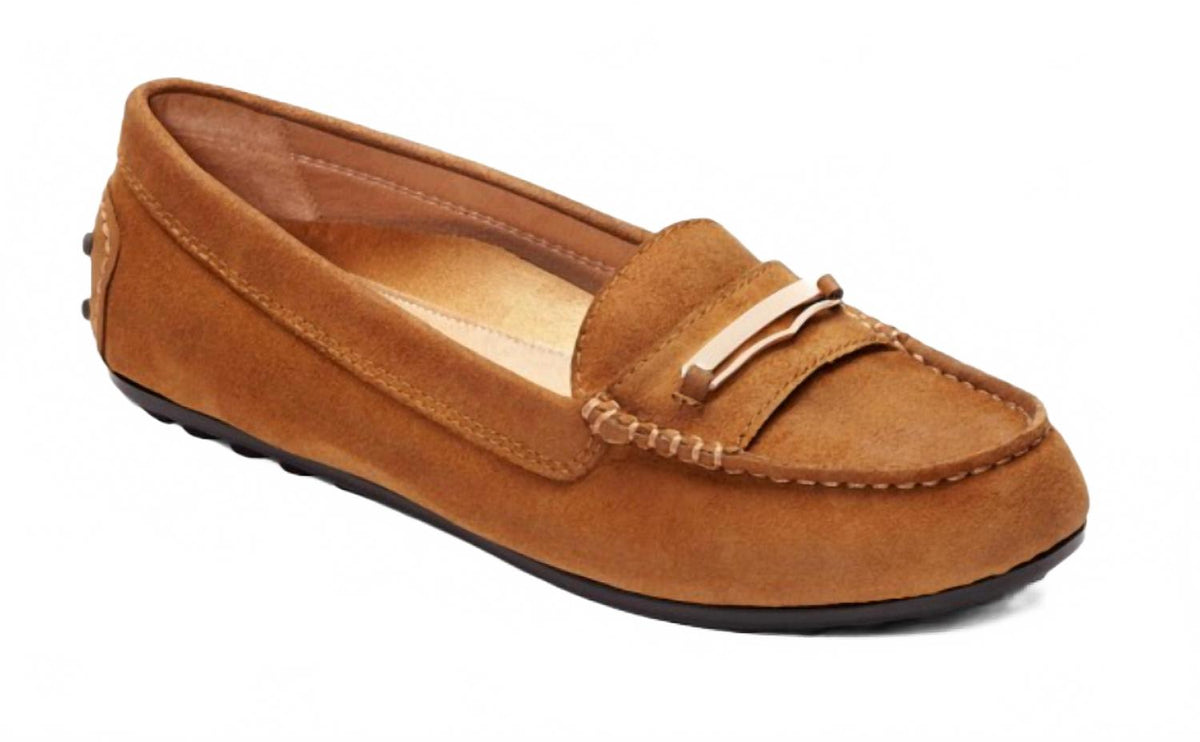 Mocasines de mujer color caqui