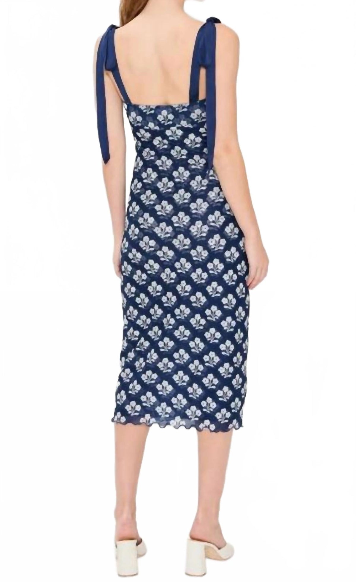 Vestido con estampado color azul marino