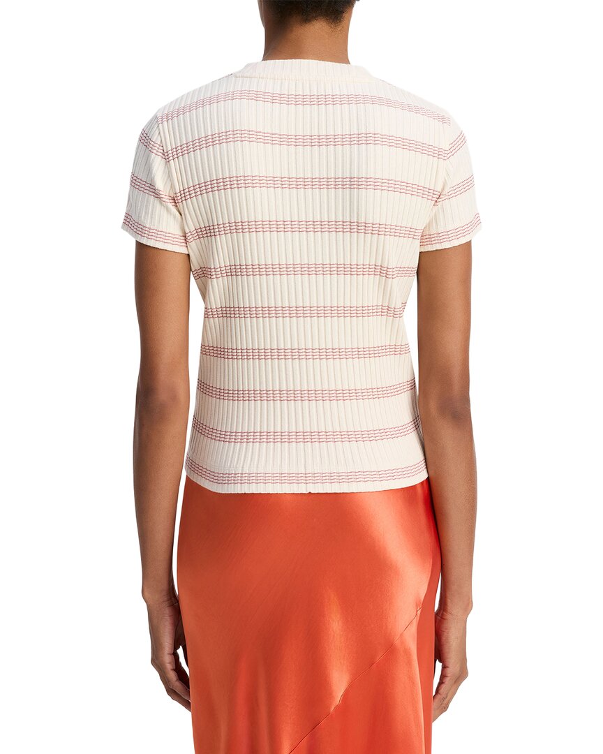 Top con cuello redondo a rayas