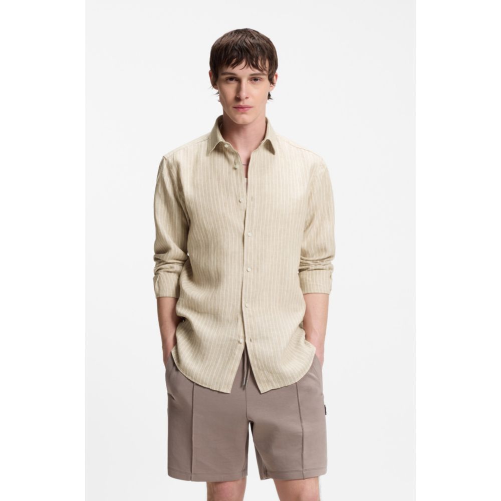 Camisa de lino a rayas
