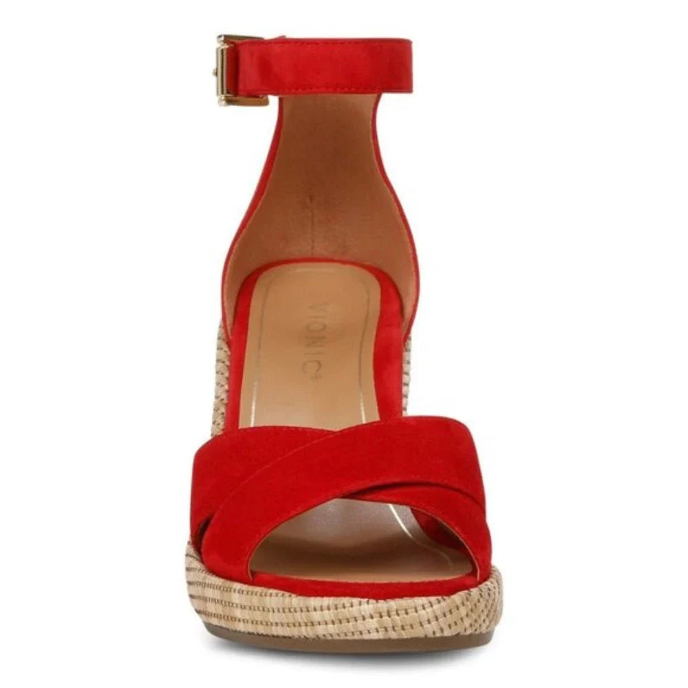Zapatos de mujer de gamuza color rojo