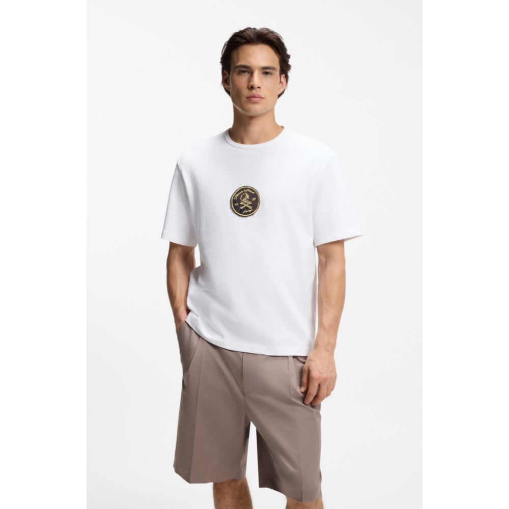 Camiseta de algodón con bordado