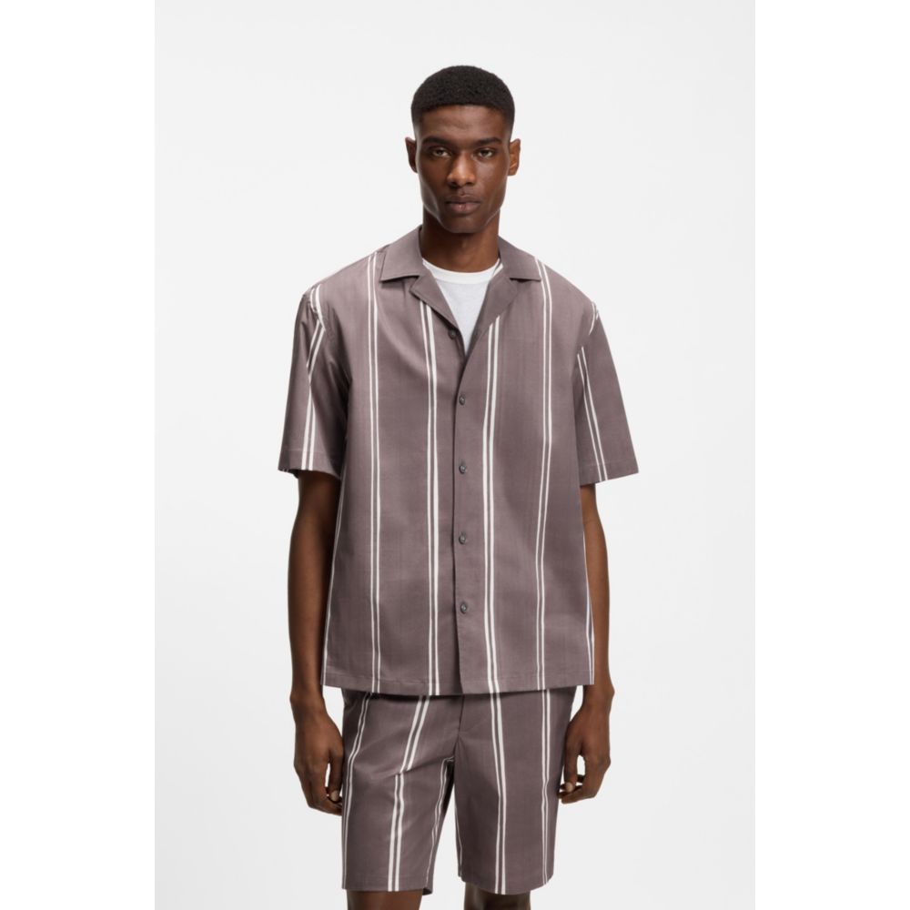 Camisa de algodón de corte amplio a rayas