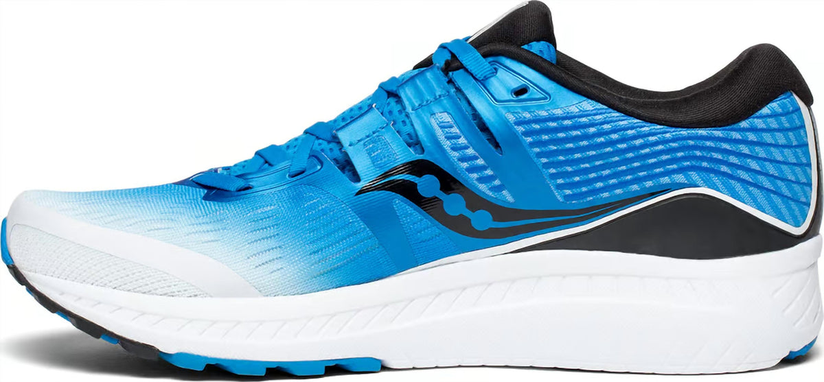 Tenis para correr de hombre color negro y blanco y azul