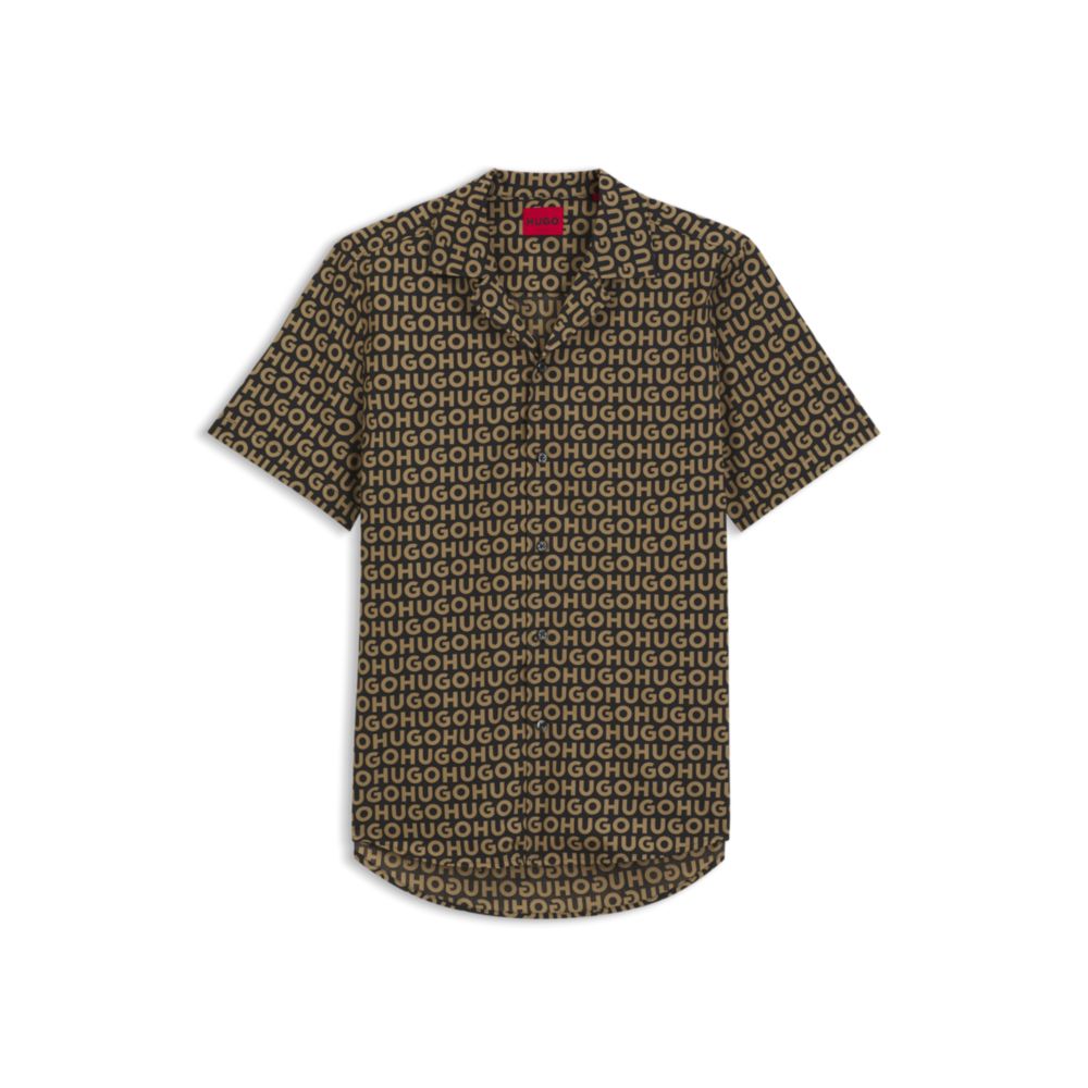 Camisa de algodón de corte amplio con estampado